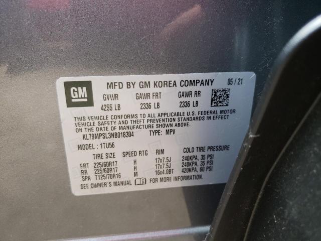 Photo 10 from auction – 2022 CHEVROLET TRAILBLAZE with VIN KL79MPSL3NB018304