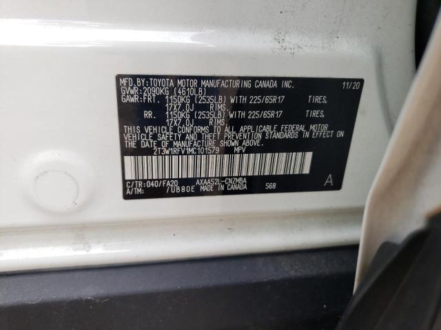Photo 10 from auction – 2021 TOYOTA RAV4 XLE with VIN 2T3W1RFV1MC101579