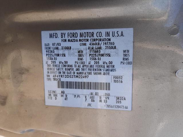 Photo 10 from auction – 2003 MAZDA B2300 with VIN 4F4YR12D53TM22497