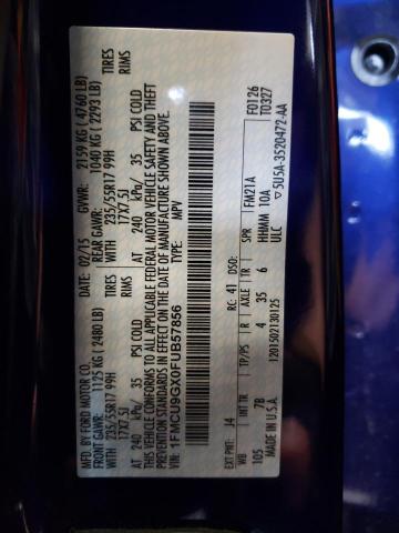 Photo 10 from auction – 2015 FORD ESCAPE SE with VIN 1FMCU9GX0FUB57856