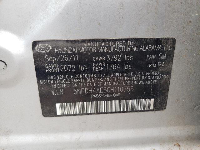 Photo 10 from auction – 2012 HYUNDAI ELANTRA GL with VIN 5NPDH4AE5CH110755