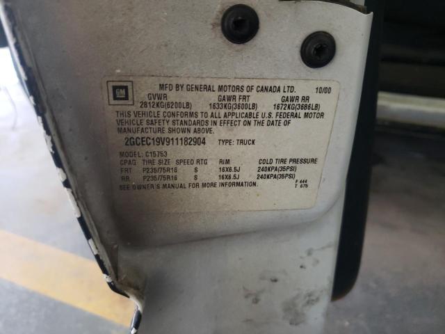 Photo 10 from auction – 2001 CHEVROLET SILVERADO with VIN 2GCEC19V911182904