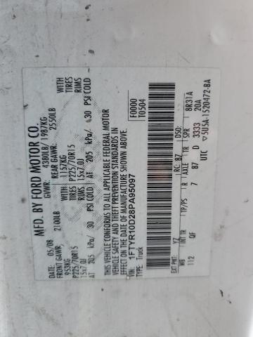 Foto 10 de la subasta – 2008 FORD RANGER con VIN 1FTYR10D28PA95097