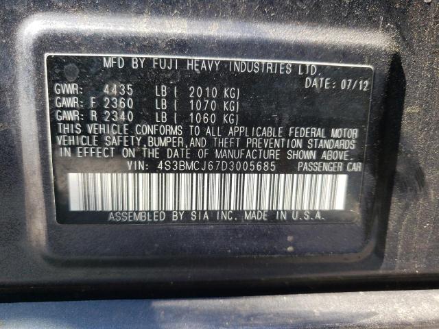Photo 10 from auction – 2013 SUBARU LEGACY 2.5 with VIN 4S3BMCJ67D3005685