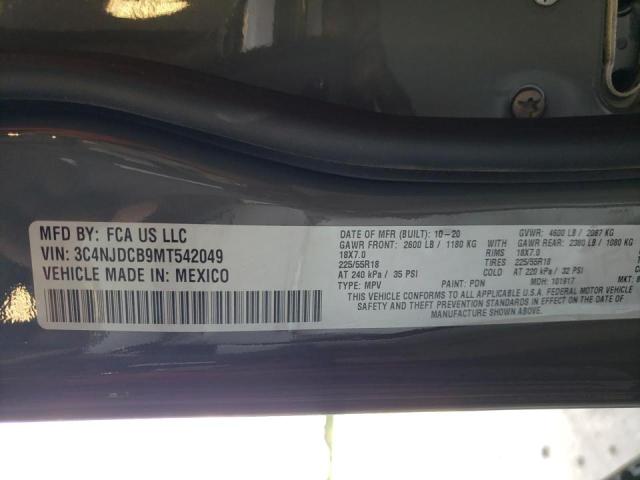 Photo 10 from auction – 2021 JEEP COMPASS LI with VIN 3C4NJDCB9MT542049