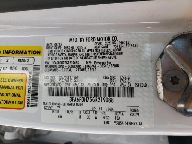 Photo 10 from auction – 2016 FORD FUSION SE with VIN 3FA6P0H75GR219088
