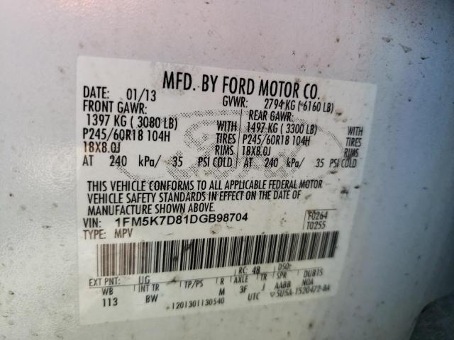 Photo 10 from auction – 2013 FORD EXPLORER X with VIN 1FM5K7D81DGB98704