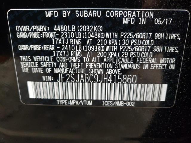 Photo 10 from auction – 2018 SUBARU FORESTER 2 with VIN JF2SJABC9JH415860