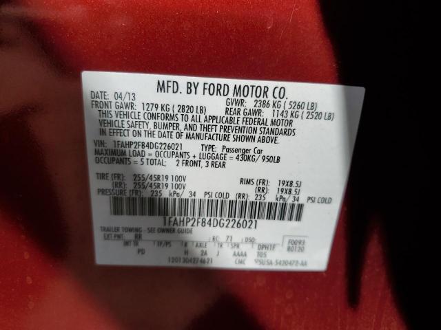 Photo 10 from auction – 2013 FORD TAURUS LIM with VIN 1FAHP2F84DG226021