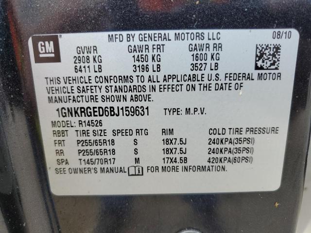 Photo 10 from auction – 2011 CHEVROLET TRAVERSE L with VIN 1GNKRGED6BJ159631