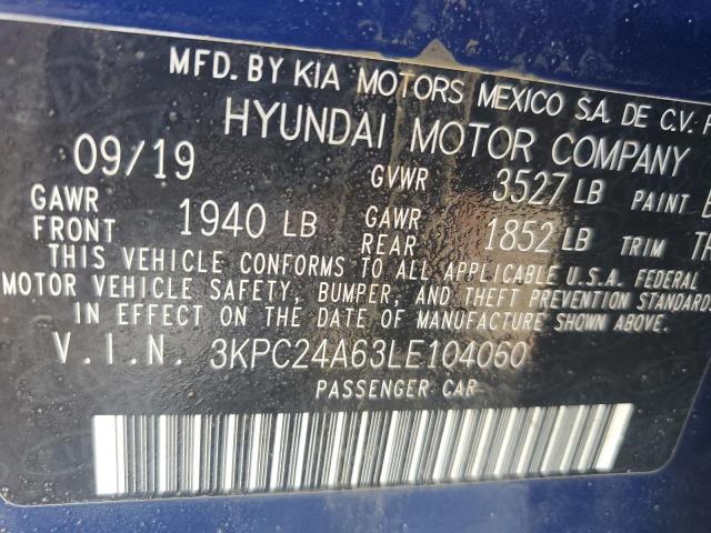 Photo 10 from auction – 2020 HYUNDAI ACCENT SE with VIN 3KPC24A63LE104060