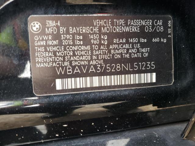 Photo 10 from auction – 2008 BMW 328 I with VIN WBAVA37528NL51235