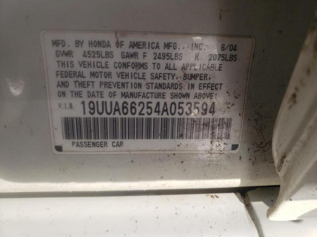 Photo 10 from auction – 2004 ACURA TL with VIN 19UUA66254A053594