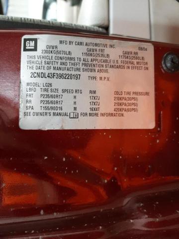 Photo 10 from auction – 2009 CHEVROLET EQUINOX with VIN 2CNDL43F396220197