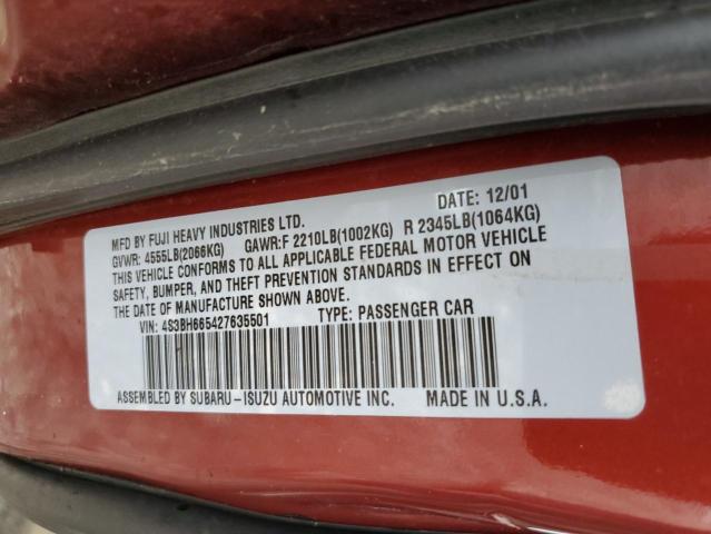 Photo 10 from auction – 2002 SUBARU LEGACY OUT with VIN 4S3BH665427635501