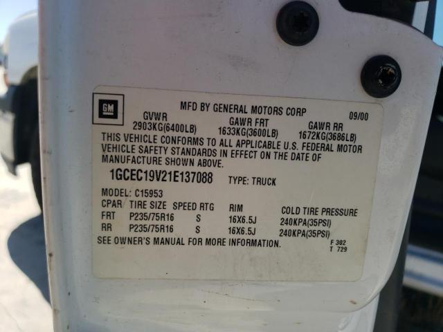 Photo 10 from auction – 2001 CHEVROLET SILVERADO with VIN 1GCEC19V21E137088