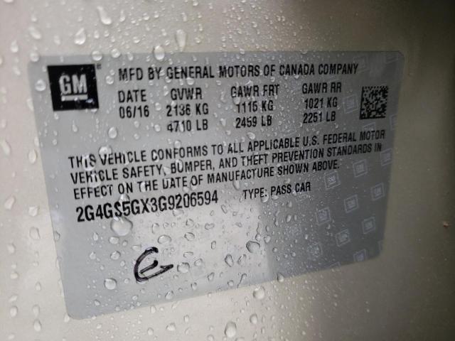Photo 10 from auction – 2016 BUICK REGAL PREM with VIN 2G4GS5GX3G9206594