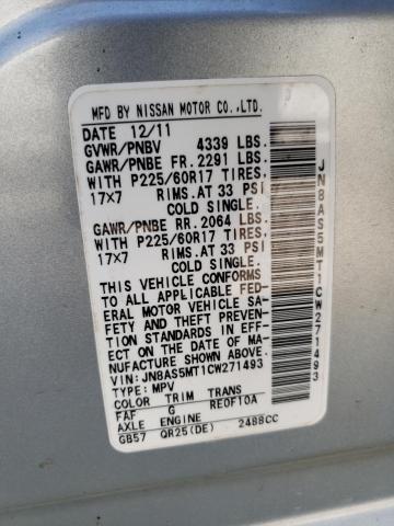 Photo 10 from auction – 2012 NISSAN ROGUE S with VIN JN8AS5MT1CW271493