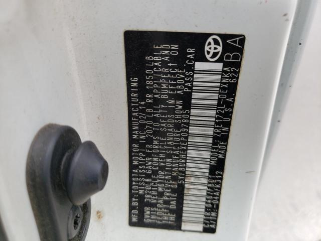 Photo 10 from auction – 2014 TOYOTA COROLLA L with VIN 5YFBURHEXEP097805