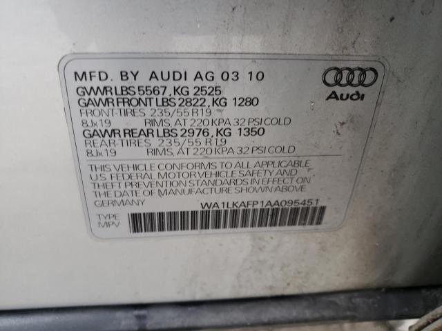 Photo 10 from auction – 2010 AUDI Q5 PREMIUM with VIN WA1LKAFP1AA095451