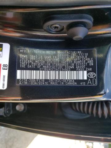 Photo 10 from auction – 2010 TOYOTA COROLLA BA with VIN 2T1BU4EE2AC514903