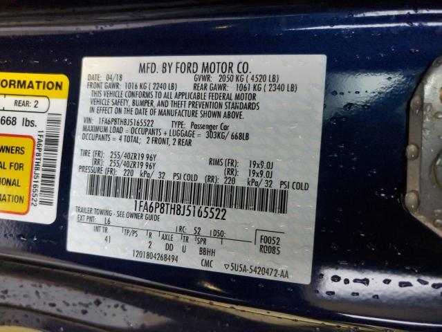Photo 10 from auction – 2018 FORD MUSTANG with VIN 1FA6P8TH8J5165522