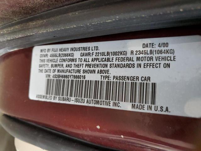 Photo 10 from auction – 2000 SUBARU LEGACY OUT with VIN 4S3BH6860Y7666016