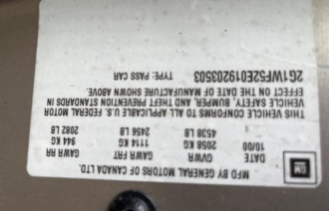 Photo 10 from auction – 2001 CHEVROLET IMPALA with VIN 2G1WF52E019203503