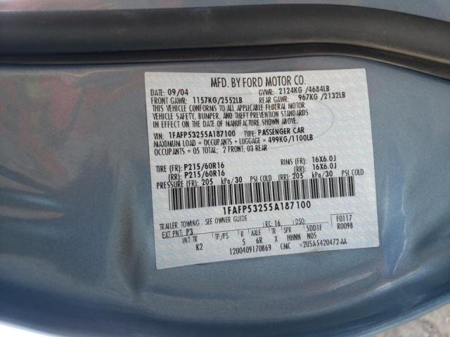 Photo 10 from auction – 2005 FORD TAURUS SE with VIN 1FAFP53255A187100