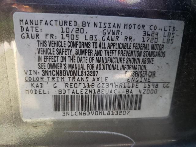 Photo 10 from auction – 2021 NISSAN VERSA with VIN 3N1CN8DV0ML813207