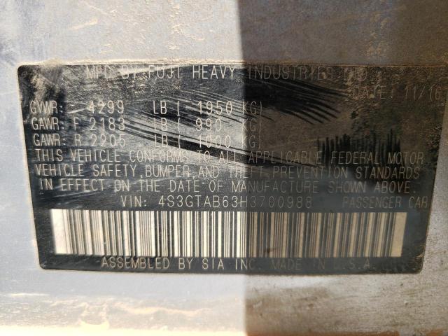 Photo 10 from auction – 2017 SUBARU IMPREZA PR with VIN 4S3GTAB63H3700988