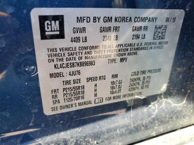 Photo 10 from auction – 2019 BUICK ENCORE PRE with VIN KL4CJESB7KB896983