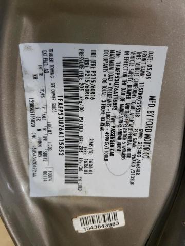 Photo 10 from auction – 2006 FORD TAURUS with VIN 1FAFP53U76A115852