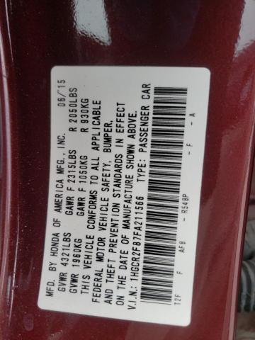 Photo 10 from auction – 2015 HONDA ACCORD EXL with VIN 1HGCR2F87FA211566