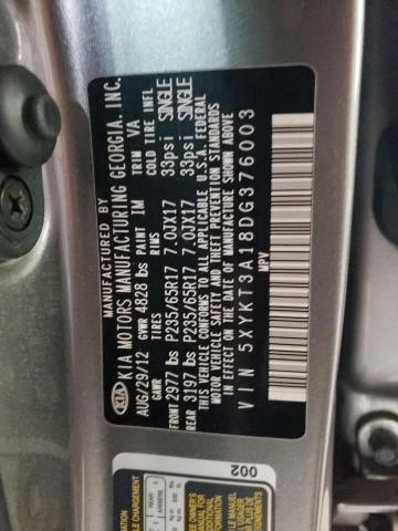 Photo 10 from auction – 2013 KIA SORENTO LX with VIN 5XYKT3A18DG376003