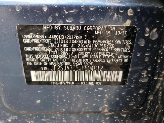 Photo 10 from auction – 2018 SUBARU FORESTER 2 with VIN JF2SJABC5JH504812