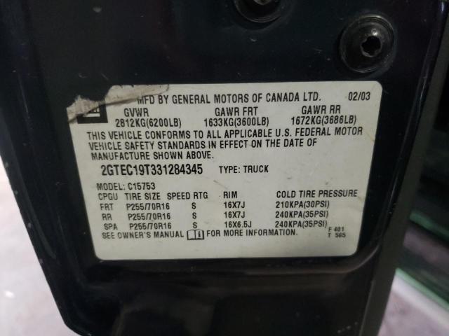 Photo 10 from auction – 2003 GMC SIERRA 150 with VIN 2GTEC19T331284345