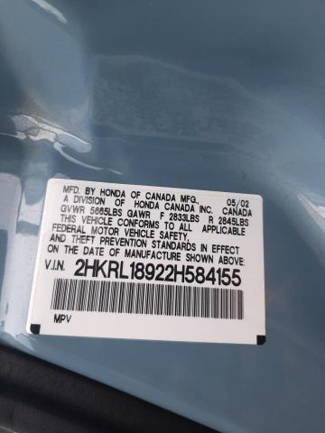 Photo 10 from auction – 2002 HONDA ODYSSEY EX with VIN 2HKRL18922H584155
