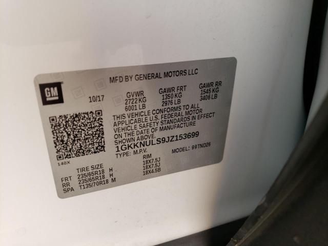 Photo 10 from auction – 2018 GMC ACADIA SLT with VIN 1GKKNULS9JZ153699
