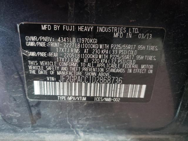 Photo 10 from auction – 2013 SUBARU XV CROSSTR with VIN JF2GPACC1D2868736