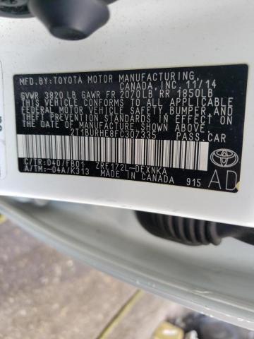 Photo 10 from auction – 2015 TOYOTA COROLLA L with VIN 2T1BURHE8FC307335