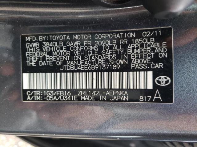 Photo 10 from auction – 2011 TOYOTA COROLLA BA with VIN JTDBU4EE6B9137189