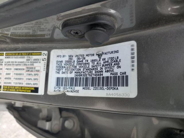 Photo 10 from auction – 2006 TOYOTA COROLLA CE with VIN 1NXBR32E76Z745494