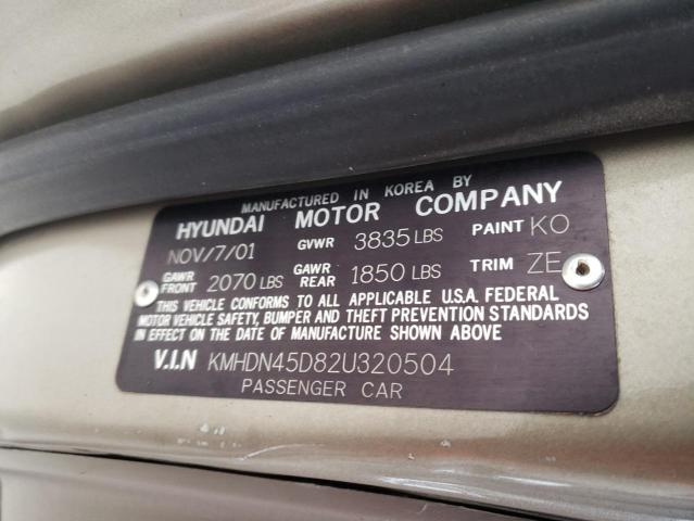 Photo 10 from auction – 2002 HYUNDAI ELANTRA GL with VIN KMHDN45D82U320504