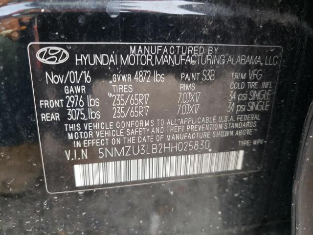 Photo 10 from auction – 2017 HYUNDAI SANTA FE S with VIN 5NMZU3LB2HH025830