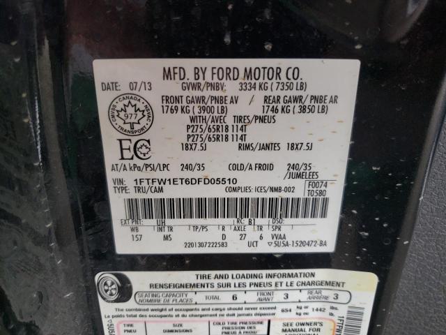 Photo 10 from auction – 2013 FORD F150 SUPER with VIN 1FTFW1ET6DFD05510