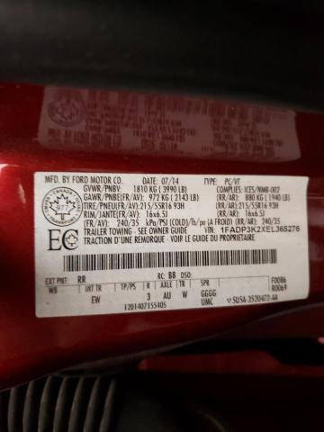 Photo 10 from auction – 2014 FORD FOCUS SE with VIN 1FADP3K2XEL365276