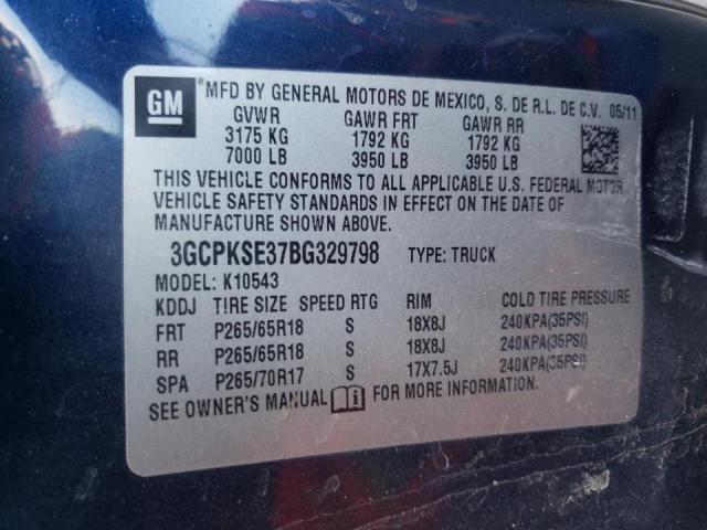 Photo 10 from auction – 2011 CHEVROLET SILVERADO with VIN 3GCPKSE37BG329798