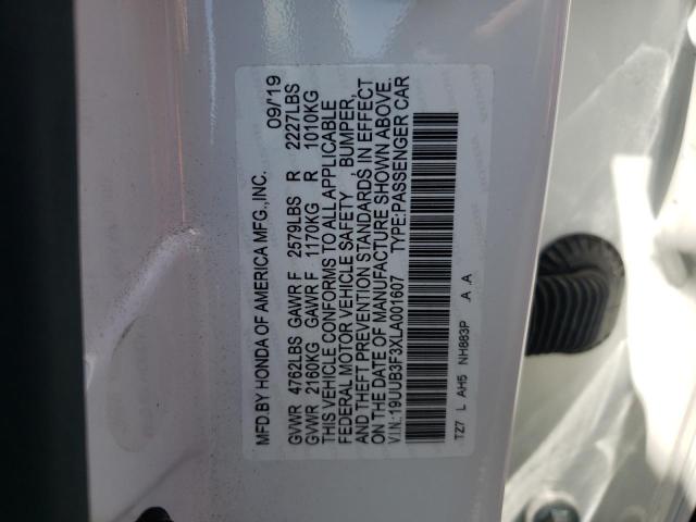 Photo 10 from auction – 2020 ACURA TLX with VIN 19UUB3F3XLA001607