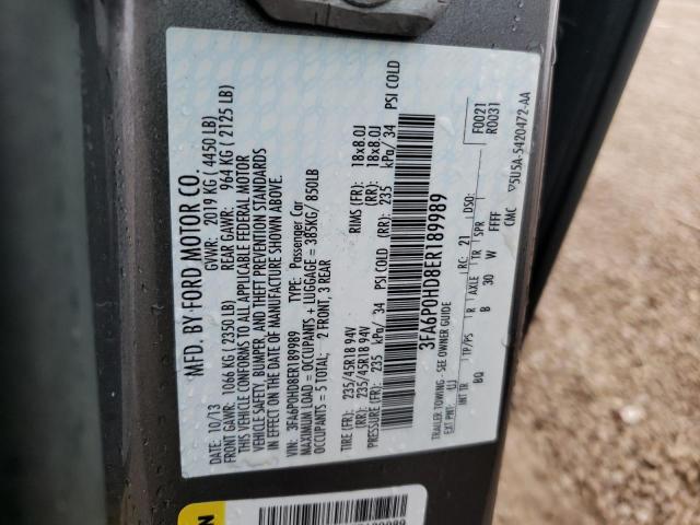 Photo 10 from auction – 2014 FORD FUSION SE with VIN 3FA6P0HD8ER189989